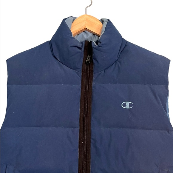 Men’s VINTAGE CHAMPION Down Feather Vest ~ Blue ~ Size Small - Picture 3 of 10